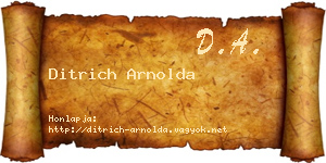 Ditrich Arnolda névjegykártya